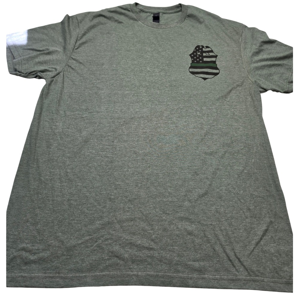 Gildan Softstyle US Border Patrol Skull Thin Green Line T-Shirt Mens XL Green
